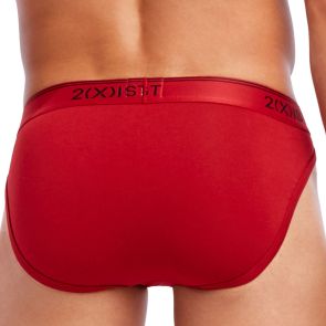 2xist Cotton Stretch Sport Brief 3-Pack 021312 Red/Blue/Black
