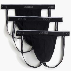 2xist Cotton Stretch Jock Strap 3-Pack 21322 Black