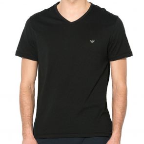 Emporio Armani Cotton V-Neck T-Shirt 111028 7A722 Black