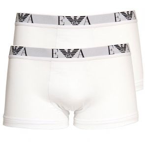 Emporio Armani Cotton Stretch Boxer Trunk 2 Pack 111210 White