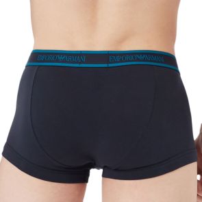 Emporio Armani Mens Knit Trunk 3-Packs 111357 Blue