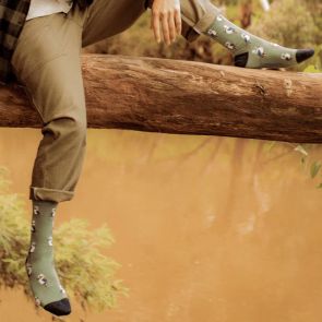 Bamboozld Mens Kookaburra Bamboo Socks BBW24KOOKABURRAR Khaki