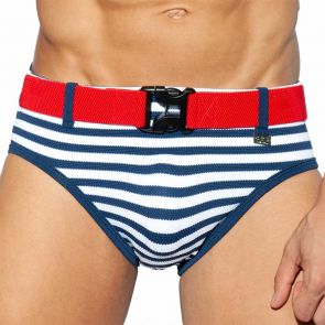 ES Collection Belt Pique Swim Brief 2024 Navy Sailor