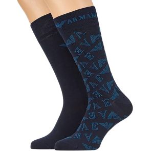 Emporio Armani Mens Knit Socks 2-Pack 302302 Marine