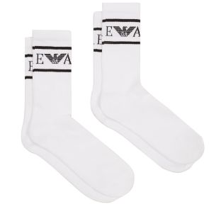 Emporio Armani Men's High Socks 2-Pack 303122 2R300 White