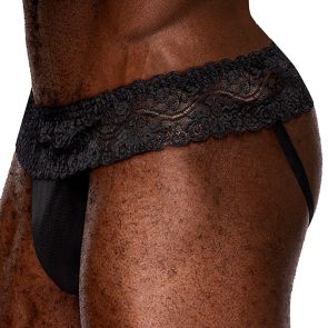 Male Power Sassy Lace Skirt Jock 360-280 Black