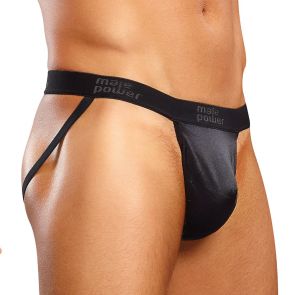 Male Power Jock Satin Lycra 390-076 Black