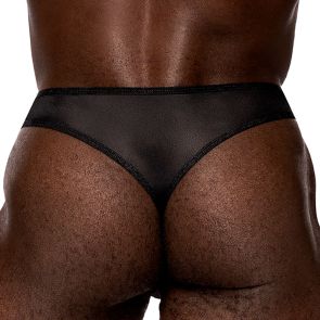 Male Power Sassy Lace Open Ring Thong 409-280 Black