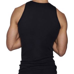 C-IN2 Layers Classic Ribbed Fitted Tank 4327 Black