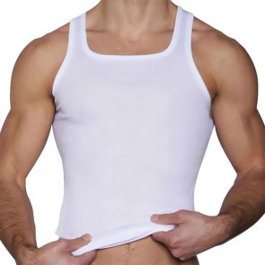 C-IN2 Layers Classic Ribbed Fitted Tank 4327 White