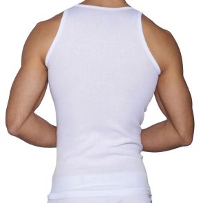 C-IN2 Layers Classic Ribbed Fitted Tank 4327 White