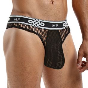 Male Power Peep Show Lo Rise Thong 438-223 Black