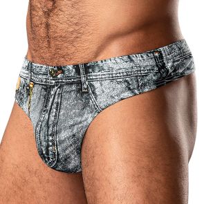 Male Power Dirty Denim Thong 440-286 Denim