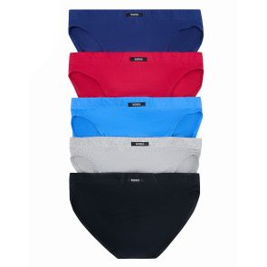 Bonds Mens Action Brief 5-Pack M8OS5I Multi Grey Marle/Navy/Red/Black/Light Blue