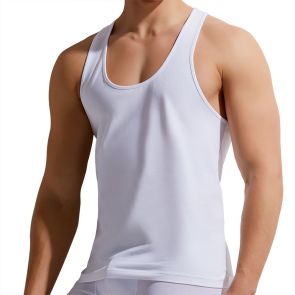 Gauvine Essential Tops Racer Back Tank Top 5000 White