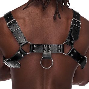 Male Power Leather Aries Harness 590-266 Black