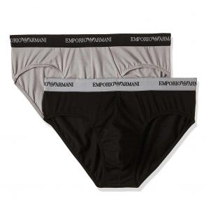 Emporio Armani Cotton Brief 2-Pack 111321 CC717 Black/Grey