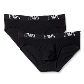 Emporio Armani Cotton Brief 2-Pack 111321 CC715 Black