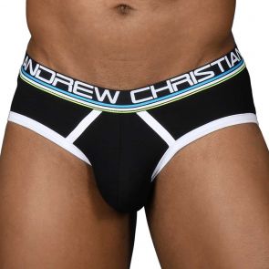 Andrew Christian Active Shape Brief w/ Bubble Butt Shaping Pads 91307 Black