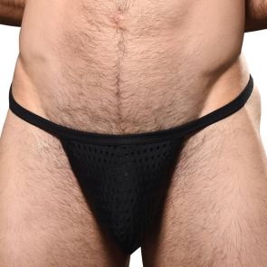 Andrew Christian Competition Mesh Slut Thong w/ Almost Naked 93043 Black