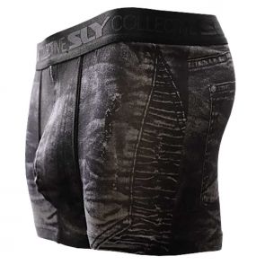 Sly Distressed Denim Style Trunk BUWRIP Black