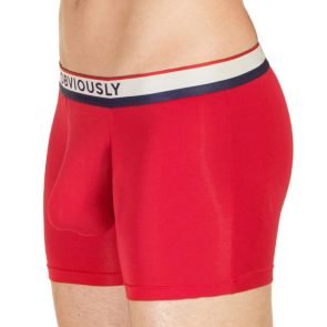 Obviously PrimeMan Boxer Brief 3 Inch Leg A00 Red