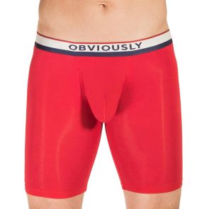 Obviously PrimeMan Boxer Brief 9 Inch Leg A01 Red