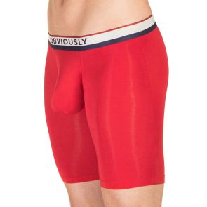 Obviously PrimeMan Boxer Brief 9 Inch Leg A01 Red
