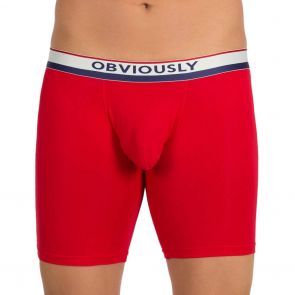 Obviously PrimeMan Boxer Brief 6 Inch Leg A09 Red