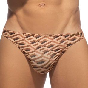 Addicted AD Print Thong AD1043 Brown