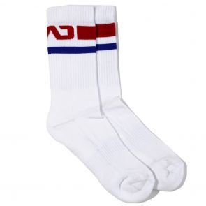 Addicted Basic Crew Sport Socks AD521 White with Red Logo