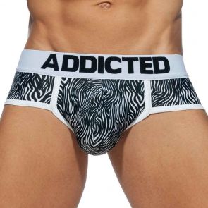 Addicted Zebra Swimderwear Swim Brief AD828 Black
