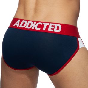 Addicted Second Skin 3-Pack Brief AD897P Navy/White/Royal Blue