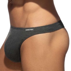 Addicted Cotton Thong AD986 Charcoal