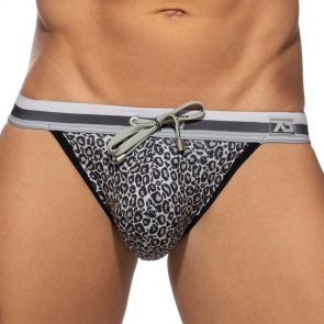 Addicted Leopard Stripes Swimderwear Bikini ADS268 Charcoal