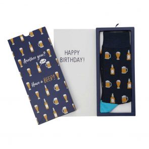 Bamboozld Mens Beer Sock Card BBS19BEERCARD Navy