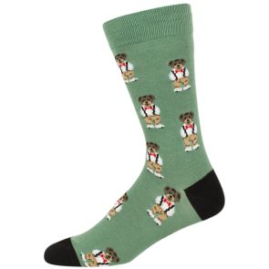Bamboozld Mens Teddy Bear Bamboo Socks BBS23TEDDYBEARSR Khaki