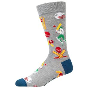 Bamboozld Mens Cricket Batsman Bamboo Socks BBS24BATSMANR Grey