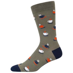 Bamboozld Mens Caffeine Hit Bamboo Socks BBS24CAFFEINEHITR Khaki