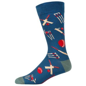 Bamboozld Mens Cricket Stumps Bamboo Socks BBS24STUMPSR Blue