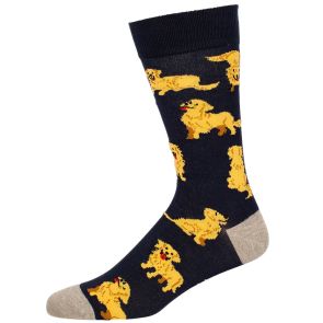 Bamboozld Mens Golden Retriever Bamboo Socks BBW24GOLDENRETRIEVERR Denim
