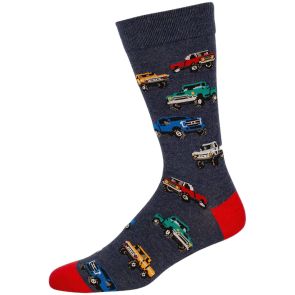Bamboozld Mens Pick Up Trucks Bamboo Socks BBW24PICKUPTRUCKSR Denim