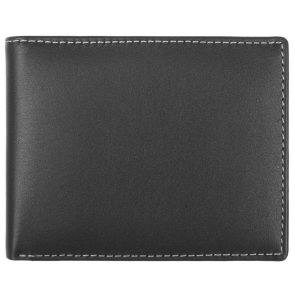Stewart Stand Stainless Steel Leather Bifold Wallet BF2002 Black