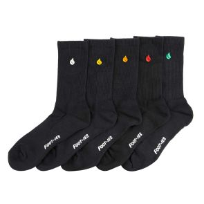 Foot-ies Blaze Sneaker 5 Pack Socks FBLA328 Black