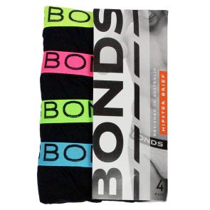 Bonds Mens Hipster Brief 4-Pack M38DM4 Multi