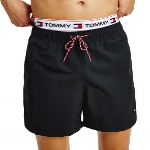 Tommy Hilfiger Logo Tape Mid Length Swim Shorts UM0UM02043 Black