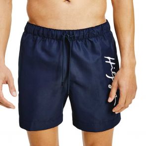 Tommy Hilfiger Signature Logo Mid Length Swim Shorts UM0UM02060 Navy