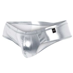 CUT4MEN Provocative High Cut Cheeky Brief C4M05 Silver Skai