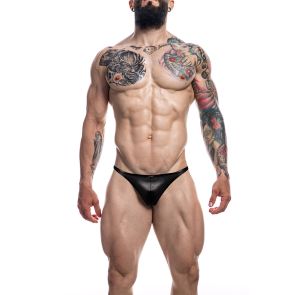 CUT4MEN Renaissance Brazilian Brief C4M11 Black Leatherette