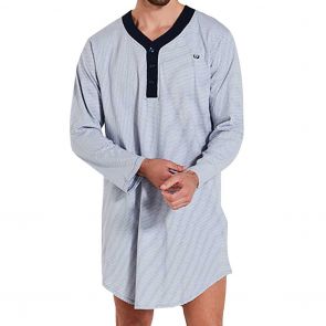 Coast Long Sleeve Knit Nightshirt 18ccs320L Grey Stripe